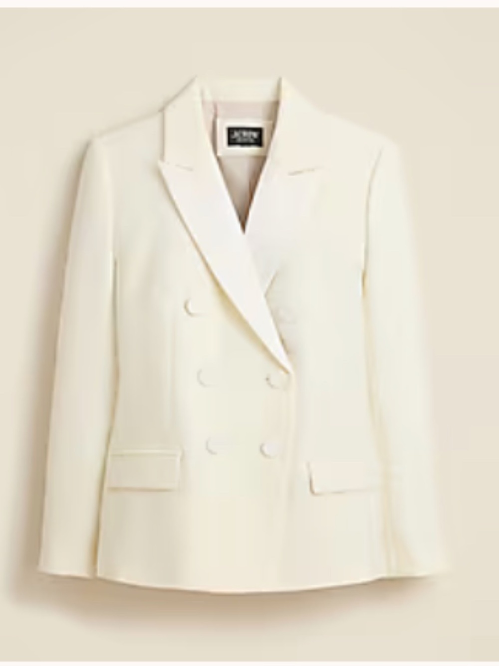 J.Crew Double-breasted blazer in Italian tuxedo wool, - Ivory - Sz 6
